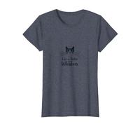 La Vie est Meilleure avec Les Moustaches - Fantastique Amoureux des Chats T-Shirt, Femme, Bleu Chiné, S