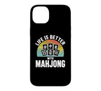 La Vie est Meilleure avec Mahjong Retro Tile Game Night Player Coque pour iPhone 14 Plus