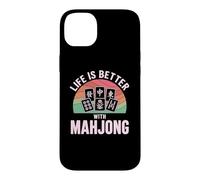 La Vie est Meilleure avec Mahjong Retro Tile Game Night Player Coque pour iPhone 14 Plus