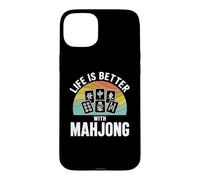 La Vie est Meilleure avec Mahjong Retro Tile Game Night Player Coque pour iPhone 15 Plus