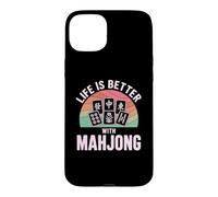 La Vie est Meilleure avec Mahjong Retro Tile Game Night Player Coque pour iPhone 15 Plus