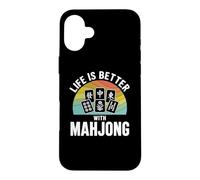 La Vie est Meilleure avec Mahjong Retro Tile Game Night Player Coque pour iPhone 16 Plus