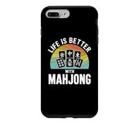 La Vie est Meilleure avec Mahjong Retro Tile Game Night Player Coque pour iPhone 7 Plus/8 Plus