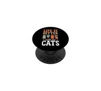 La Vie est Meilleure avec Mes Chats PopSockets PopGrip Adhésif