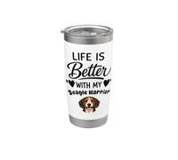 La Vie Est Meilleure Avec Mon Chien Beagle Harrier Gobelet isotherme en acier inoxydable double paroi