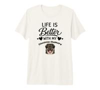 La Vie Est Meilleure avec Mon Chien Berger du Caucase T-Shirt Haut de Gamme