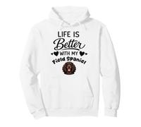 La Vie Est Meilleure avec Mon Chien Épagneul des Champs Sweat à Capuche