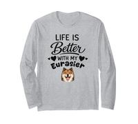 La Vie Est Meilleure avec Mon Chien Eurasier Manche Longue