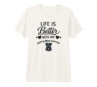 La Vie Est Meilleure avec Mon Chien Kerry Blue Terrier T-Shirt Haut de Gamme