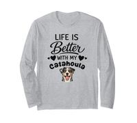 La Vie Est Meilleure avec Mon Chien léopard de Catahoula Manche Longue