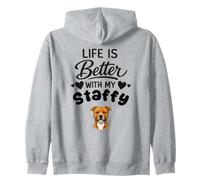 La Vie Est Meilleure avec Mon Chien Staffordshire Bull Sweat à Capuche