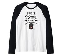 La Vie Est Meilleure avec Mon Chien Terrier Noir Russe Manche Raglan