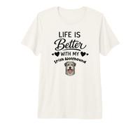 La Vie Est Meilleure avec Mon Lévrier Irlandais Chien T-Shirt Haut de Gamme