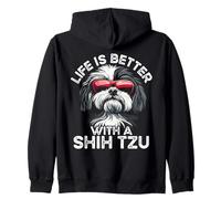 La vie est meilleure avec un amoureux des chiens Shih Tzu Sweat à Capuche
