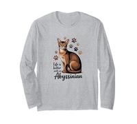 La Vie est Meilleure avec Un Chat Brun abyssin et élégant Manche Longue