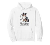 La Vie est Meilleure avec Un Chien de Berger Sheltie, Blue Merle Shetland Sweat à Capuche