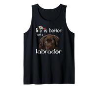 La Vie est Meilleure avec Un Chien Labrador Qui Adore Les Chiots Chocolate Lab Débardeur