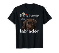La Vie est Meilleure avec Un Chien Labrador Qui Adore Les Chiots Chocolate Lab T-Shirt