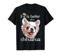 La Vie est Meilleure avec Un Chihuahua à Poils Longs Chiwawa T-Shirt