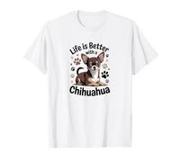 La Vie est Meilleure avec Un Chihuahua, Petit Chien Marron et Brun Clair T-Shirt