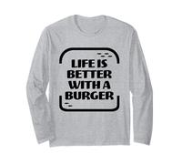 La Vie est Meilleure avec Un Hamburger pour Barbecue d'été Manche Longue