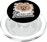 La Vie est Meilleure avec Un Petit Chien Moelleux de Poméranie PopSockets PopGrip pour MagSafe