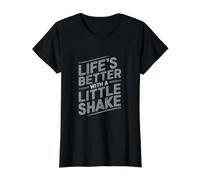 La Vie est Meilleure avec Un Peu de secouer la Sensibilisation à la maladie de Parkinson T-Shirt Graphique avec Valeur, Femme, Noir, L