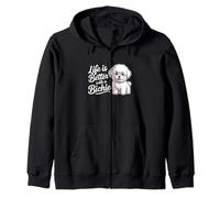 La Vie est Meilleure avec Un propriétaire de Bichie Funny Bichon Frise Sweat à Capuche