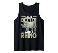 La Vie est Meilleure avec Un rhinocéros Débardeur
