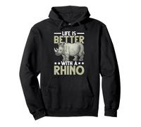 La Vie est Meilleure avec Un rhinocéros Sweat à Capuche