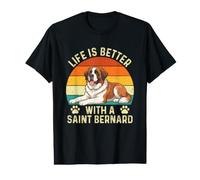 La Vie est Meilleure avec Un Saint-Bernard - Maman, Chien et père de Saint-Bernard T-Shirt Graphique avec Valeur