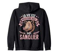La Vie Est Meilleure avec Un Sanglier - Mignonne Sanglier Sweat à Capuche