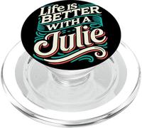 La Vie est Meilleure avec Un t-Shirt Julie Nom Julie PopSockets PopGrip pour MagSafe