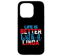 La Vie est Meilleure avec Un t-Shirt Linda Nom Linda Coque pour iPhone 15 Pro