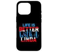 La Vie est Meilleure avec Un t-Shirt Linda Nom Linda Coque pour iPhone 16 Pro