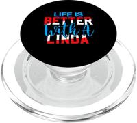 La Vie est Meilleure avec Un t-Shirt Linda Nom Linda PopSockets PopGrip pour MagSafe