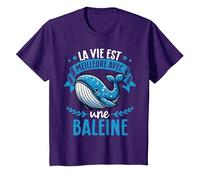 La Vie Est Meilleure avec Une Baleine - Sweet Whale T-Shirt, Enfant, Violet, 3 Ans