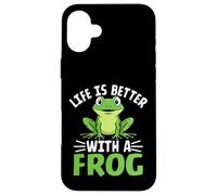 La Vie est Meilleure avec Une Grenouille drôle et Mignonne Amoureuse des Grenouilles Coque pour iPhone 16 Plus