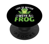 La Vie est Meilleure avec Une Grenouille drôle et Mignonne Amoureuse des Grenouilles PopSockets PopGrip Adhésif