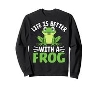 La Vie est Meilleure avec Une Grenouille drôle et Mignonne Amoureuse des Grenouilles Sweatshirt
