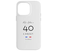 La Vie est Meilleure dans LANDES Numéro 40 Aquitaine France Noir Coque pour iPhone 14 Pro Max