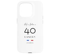 La Vie est Meilleure dans LANDES Numéro 40 Aquitaine France Noir Coque pour iPhone 15 Pro