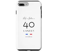 La Vie est Meilleure dans LANDES Numéro 40 Aquitaine France Noir Coque pour iPhone 7 Plus/8 Plus