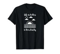 La Vie est Meilleure dans Le comté de Door T-Shirt Graphique avec Valeur, Homme, Noir, S