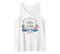 La Vie est Meilleure dans Le sud | Floral Southern Pride Débardeur