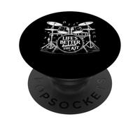 La Vie est Meilleure derrière Le kit Batterie Batteur PopSockets PopGrip Adhésif