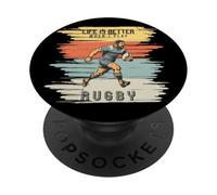 La Vie est Meilleure Quand Je Joue au Rugby PopSockets PopGrip Adhésif