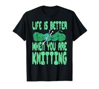 La Vie est Meilleure Quand On Tricote Fil Bonheur T-Shirt