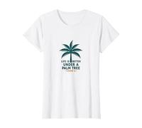 La Vie est Meilleure sous Un Palmier - Unidea T-Shirt, Femme, Blanc, XL