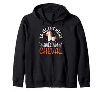 La Vie Est Mieux avec Un Cheval Amoureux des Chevaux Sweat à Capuche